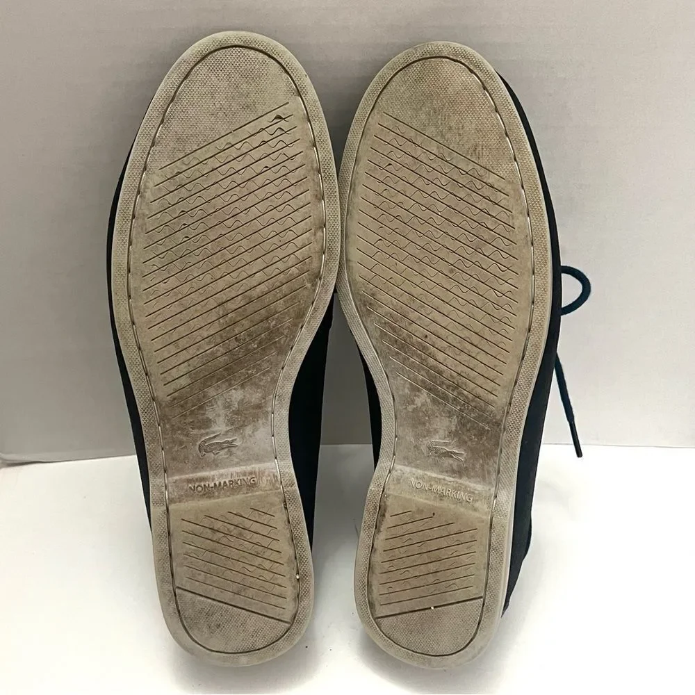 Lacoste Navire Leather Boat Shoes Men Sz 9.5 Blue Preppy Designer Casual Coastal